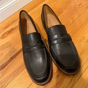 Madewell women’s Classic Black Leather Penny Loafers